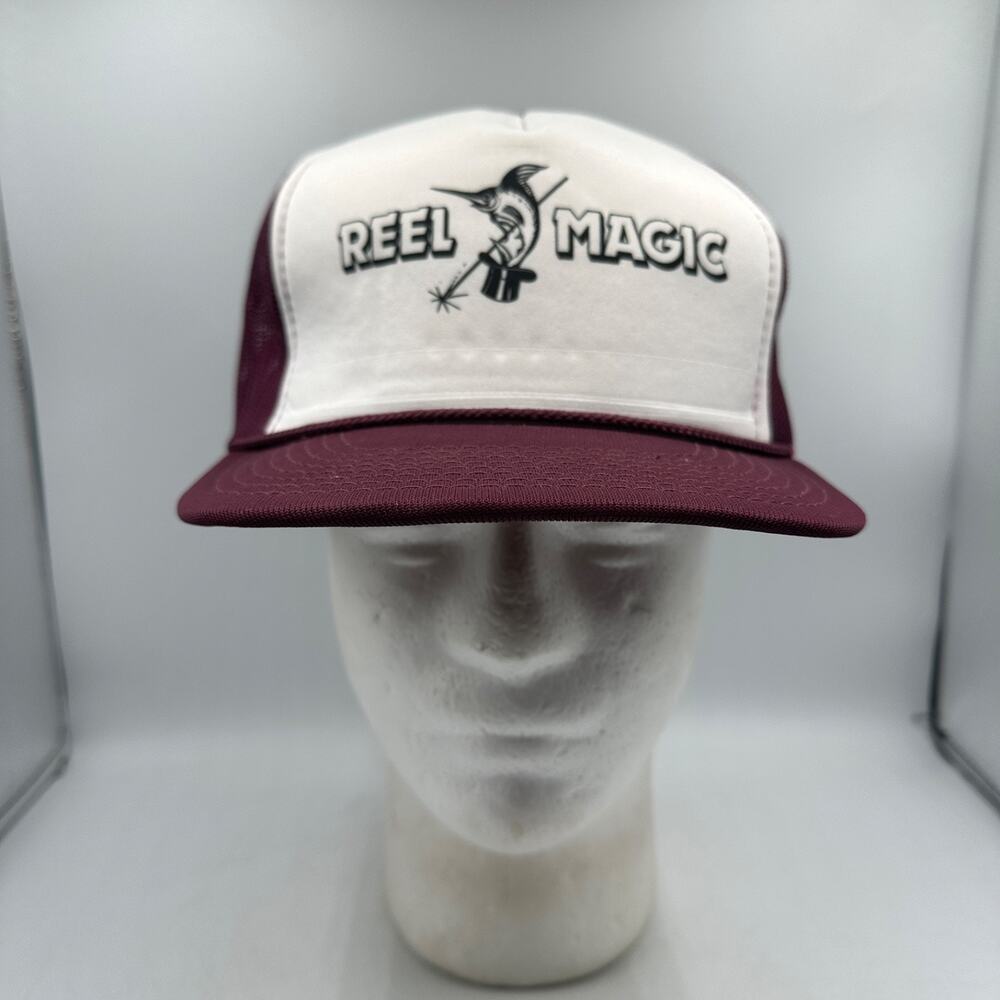 Vintage Reel Magic Trucker Hat Fishing Mesh Snapback Adjustable